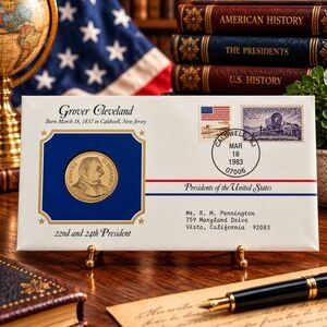 Grover Cleveland 22nd and 24th President Postal Commemorative Society Gold Medal
